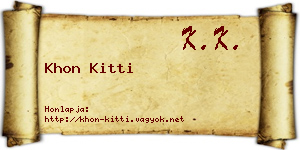 Khon Kitti névjegykártya